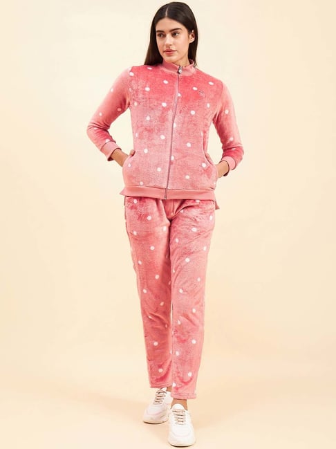 Sweet Dreams Pink Printed Sports Jacket Pants Set-picture-47