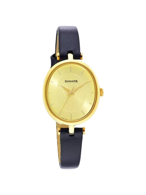 Buy Sonata NR8181YL01 Classic Gold Analog Watch for Women at Best