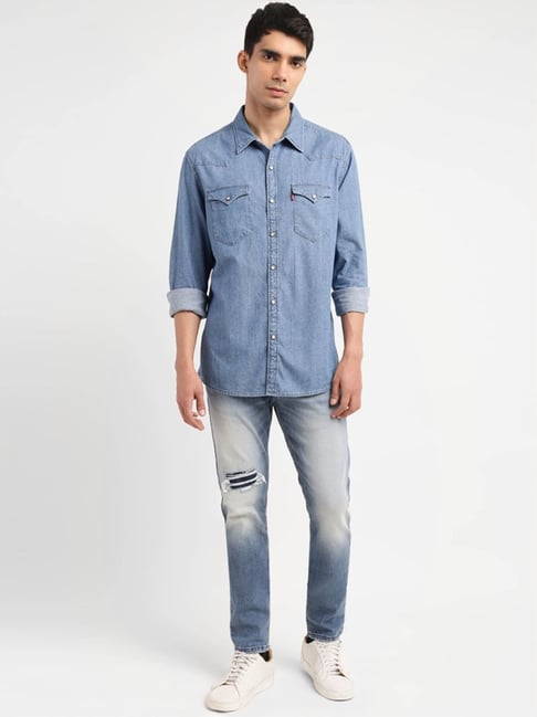 MOAT 90s DENIM SHIRT Light Indigo MOAT 90s DENIM SHIRT Light Indigo S