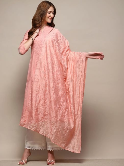 Biba Pink Embroidered Dupatta