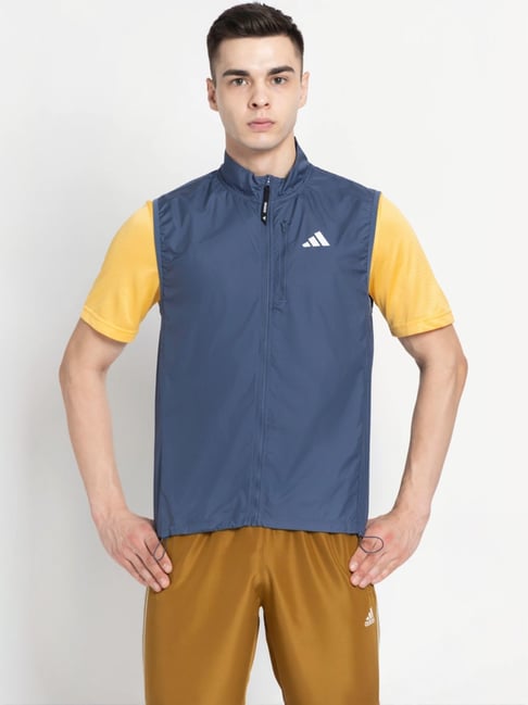 Adidas Blue Slim Fit Printed Sports Jacket-picture-25