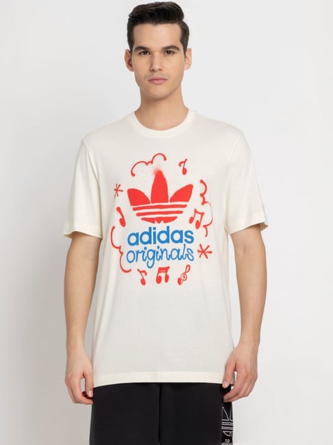 Adidas Originals White Regular Fit Printed T-Shirt-picture-17