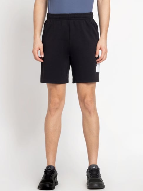 Adidas Black Regular Fit Logo Printed Sports Shorts-picture-10