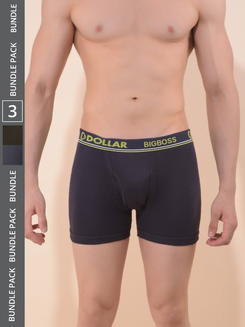 Dollar Bigboss Assorted Combed Cotton Trunks - Pack of 3