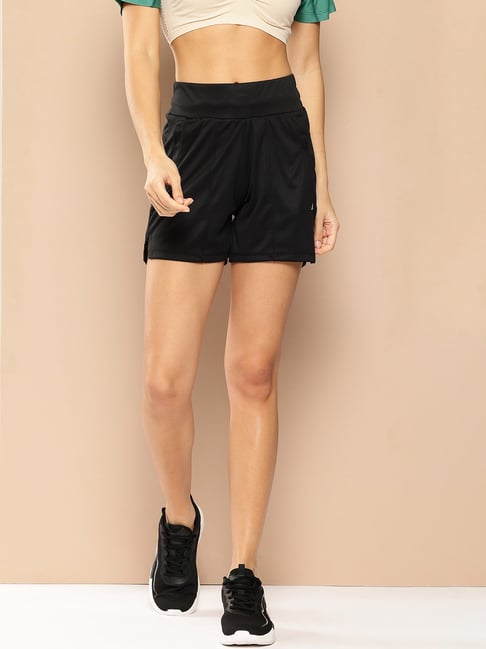 ALCIS Black Polyester Sports Shorts