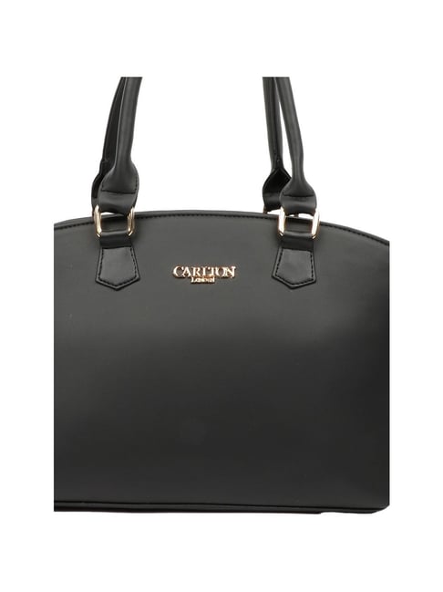 Carlton London Black Solid Medium Handbag