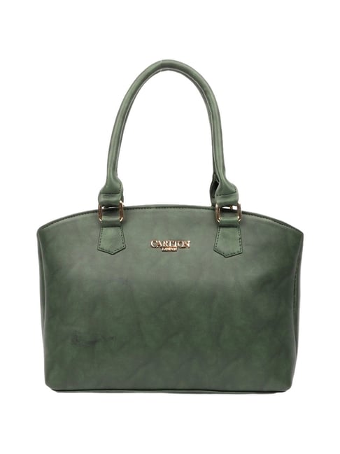 Carlton London Green Solid Medium Handbag