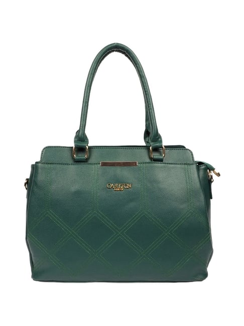 Carlton London Green Solid Medium Shoulder Handbag