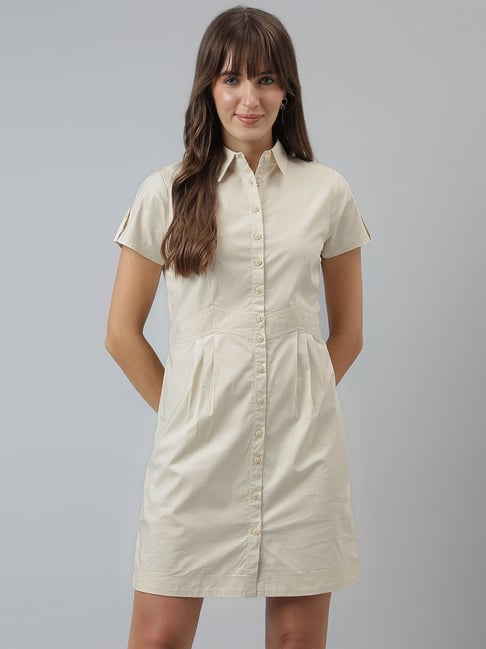 Latin Quarters Beige Shirt Dress-picture-25