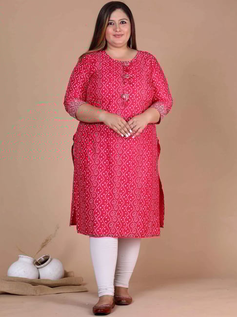 Miravan Pink Straight Printed Kurta-picture-13