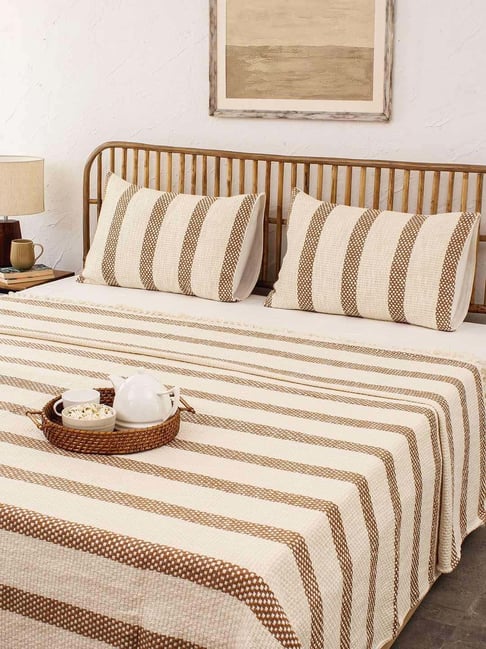 House This Shivalik Brown 150 TC Cotton Double Bedcover