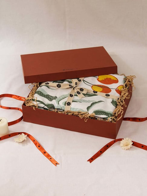 House This Amra Rust & Green 150 TC Cotton Double Bedsheet With 2 Pillow Covers & Gift Box-picture-32