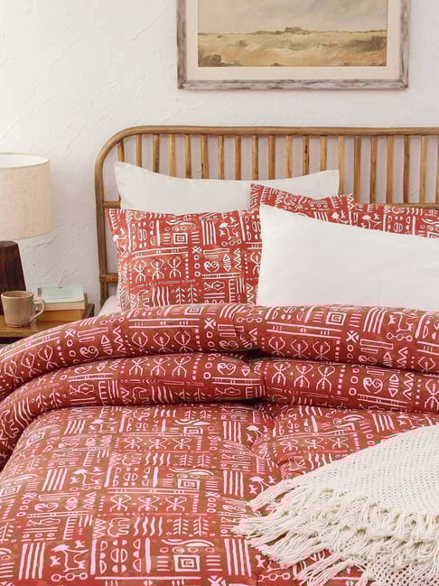 House This Gamathi Rust 150 TC Sheeting Double Comforter