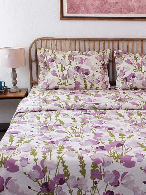 House This Himalayan Poppies Purple 150 TC Cotton Single Duvet Cover