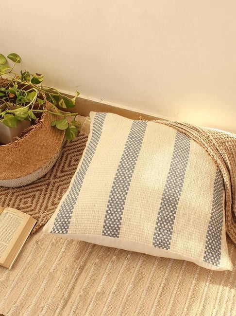 House This Shivalik Dark Blue Cotton Cushion Covers - Set of 2