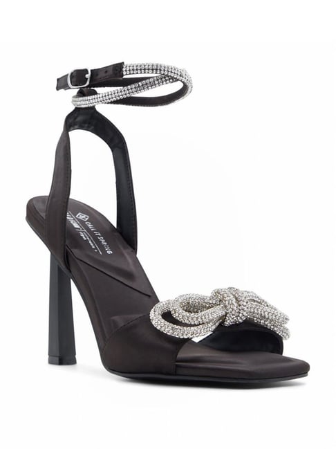 Call It Spring Women's Elysha Black Ankle Strap Stilettos