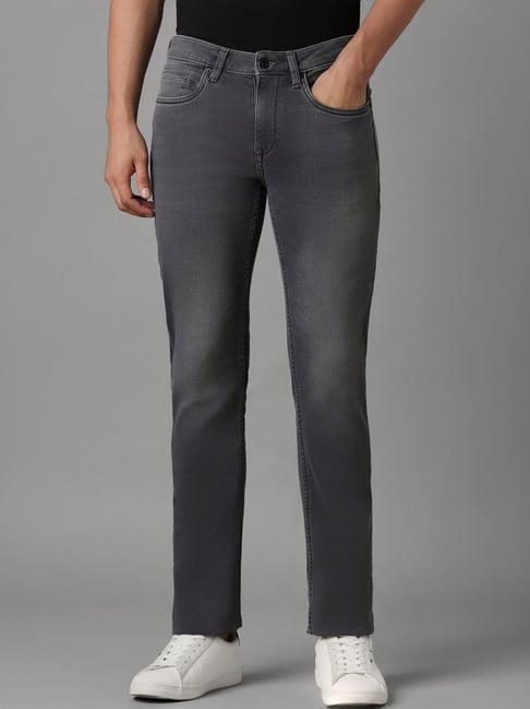 Louis Philippe Grey Cotton Slim Fit Jeans-picture-40