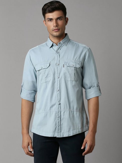 Louis philippe denim shirts best sale