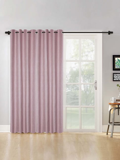 Buy Hosta Homes Pink Polyester 7 ft Door Curtain - Set of 2 at