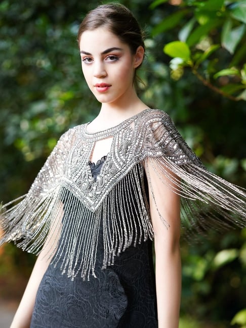 Bibiy♡ ODETTE CAPE Odette Multicolored Embellished Fancy Cape