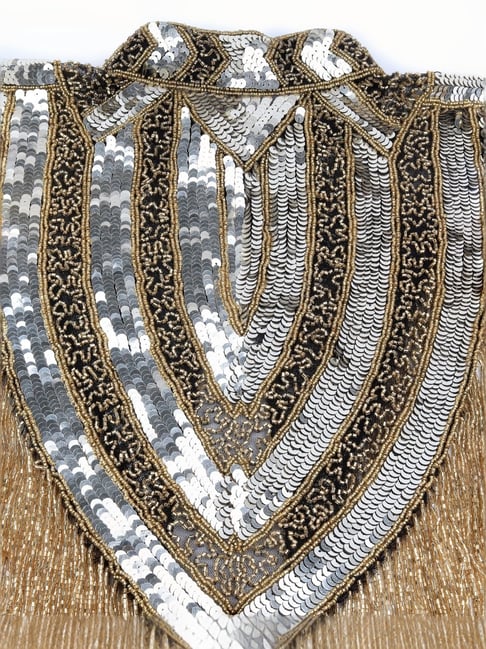 Odette Black Embellished Fancy Cape