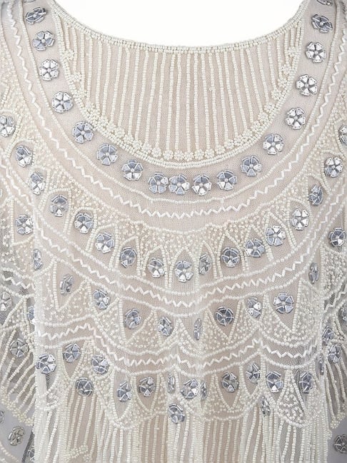 Bibiy♡ ODETTE CAPE Odette Beige Embellished Fancy Short Cape