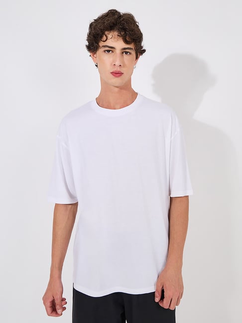Styli White Relaxed Fit Printed Oversized Crew T-Shirt-picture-28