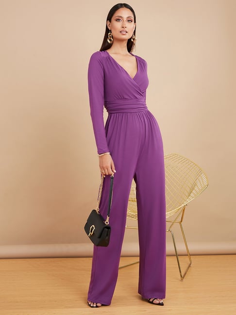 Styli Purple Maxi Jumpsuit