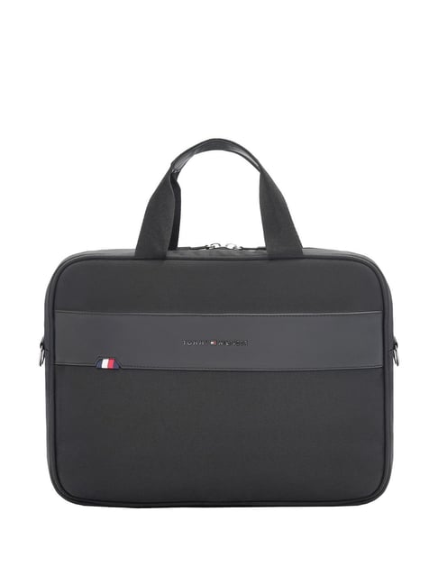 TOMMY HILFIGER Paddock Black Polyester Laptop Messenger Bag