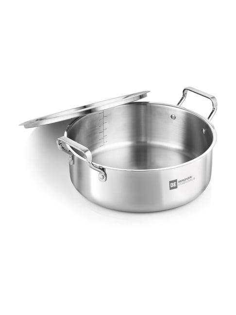 Bergner BE Essentials Silver Stainless Steel Biryani Pot (32 cm)