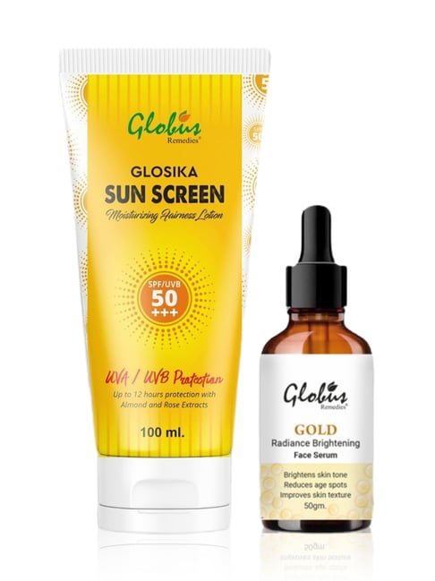 globus naturals Globus Remedies Sunscreen Fairness Lotion SPF 50+++ & Gold Face Serum Combo-picture-19