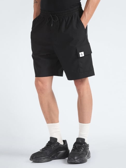 Calvin Klein Jeans Black Solid Relaxed Fit Shorts-picture-15