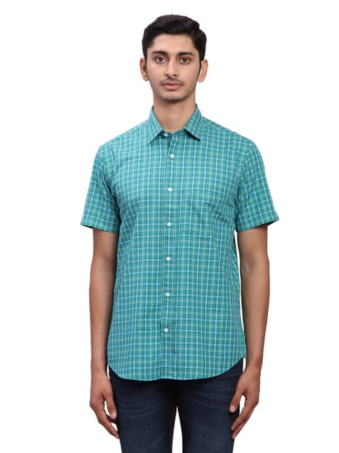 Colorplus Green Regular Fit Checks Shirt-picture-21