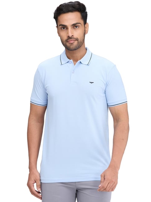 Park Avenue Blue Slim Fit Polo T-Shirt-picture-16