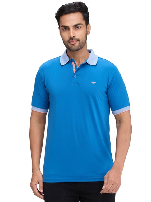 Park Avenue Blue Slim Fit Polo T-Shirt-picture-29