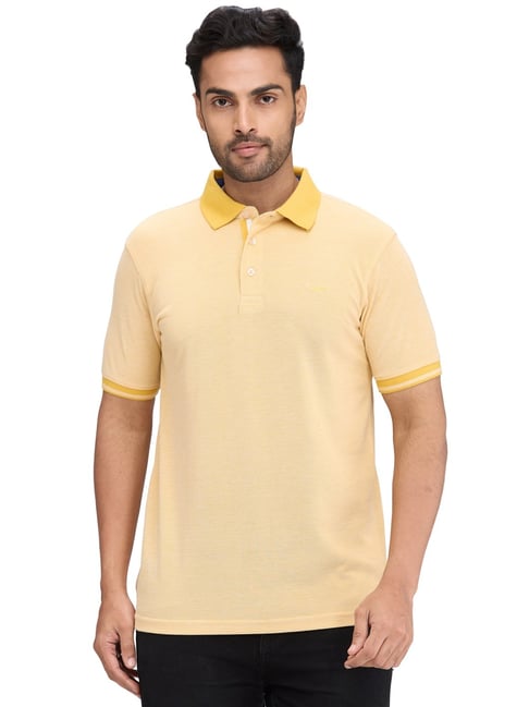 Park Avenue Yellow Slim Fit Polo T-Shirt-picture-28