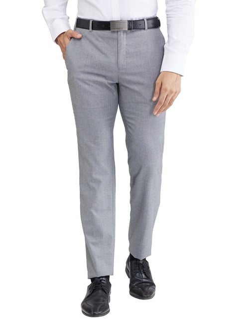 Raymond Blue Slim Fit Checks Trousers-picture-36