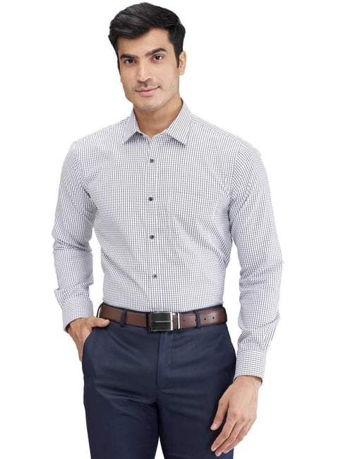 Park Avenue Black Slim Fit Checks Shirt-picture-31