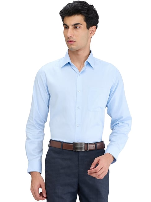 Raymond Blue Slim Fit Texture Shirt-picture-47