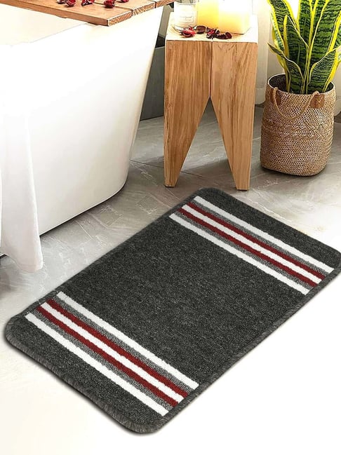 Hosta Homes Black & Red Cotton Water Absorbent Anti Skid Multipurpose Mat