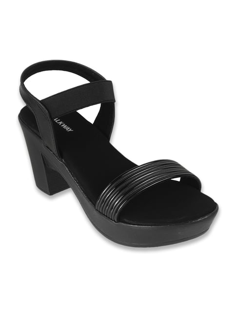 Walkway Women's Black Ankle Strap Sandals-picture-41