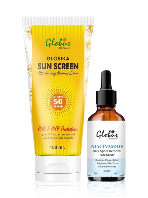 globus naturals Globus Remedies Sunscreen Fairness Lotion SPF 50+++ & Niacinamide Face Serum Combo-picture-24