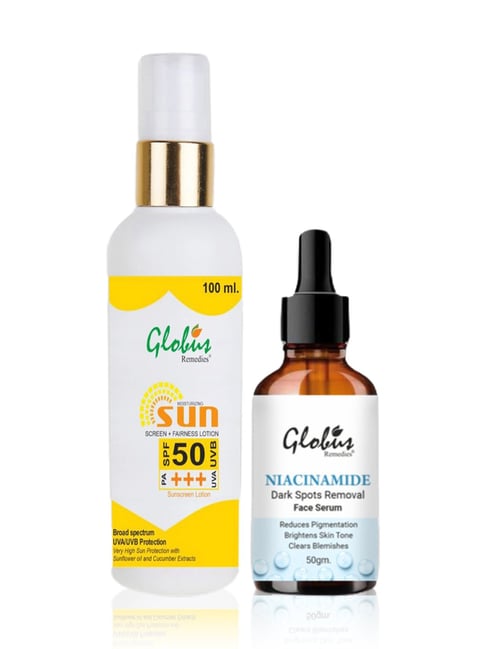 globus naturals Globus Remedies Sunscreen Fairness Lotion SPF 50+++ & Niacinamide Face Serum Combo-picture-15