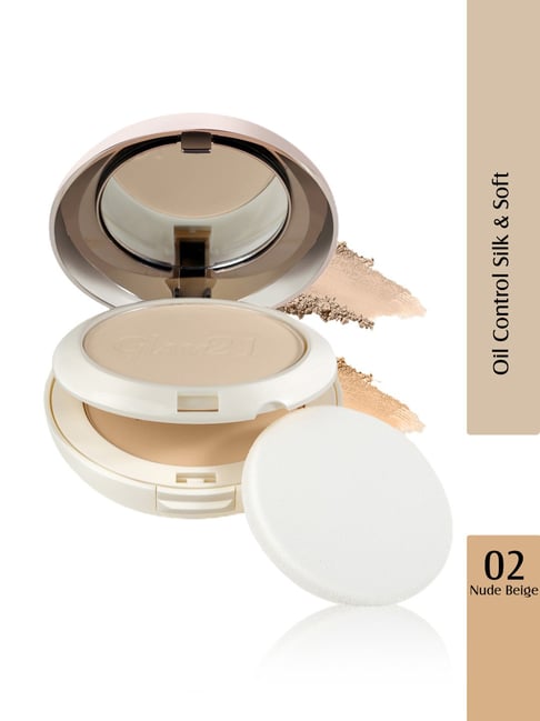 Glam21 Glam21 Oil Control Sleek Soft 2-in-1 Compact Powder, Nude Beige  18 gm
