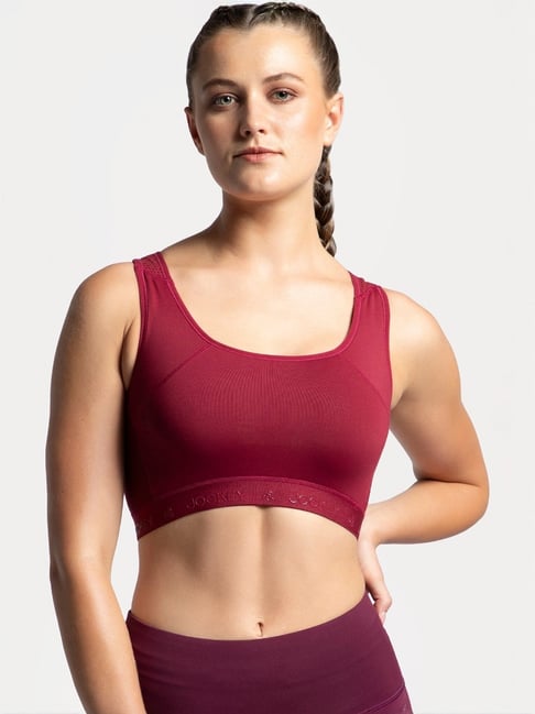 Buy Jockey Claret Full Coverage Sports Bra for Women Online Tata CLiQ