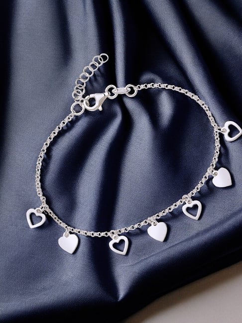 Buy Taraash 925 Sterling Silver Heart Charms Bracelet for Women