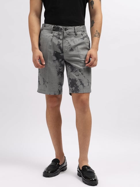 Iconic Black Regular Fit Printed Shorts-picture-45