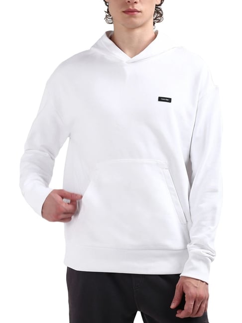 Calvin Klein White Cotton Comfort Fit Sweatshirt