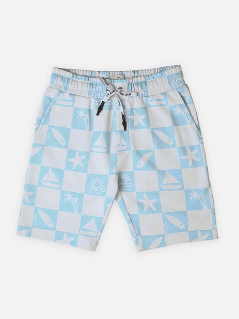 Pepe Jeans Kids Blue & White Printed Shorts-picture-28