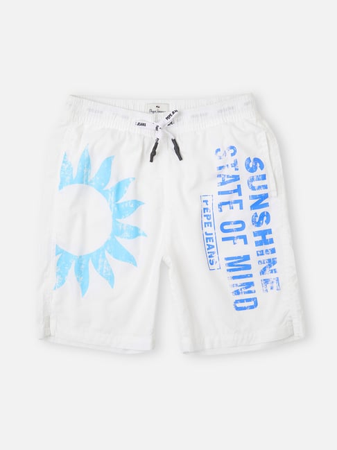 Pepe Jeans Kids White Printed Shorts